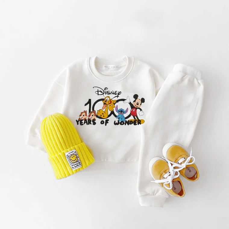 Disney Hoodies Baby Unisex Two Piece Sets Cartoon Print