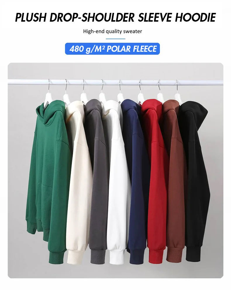 Men Thickened Tight Polar Fleece Pullover Hoodie Women Sweatshirt