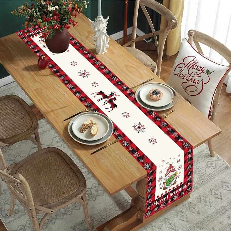 Christmas Table Runner Merry Christmas Decoration for Home Xmas Party