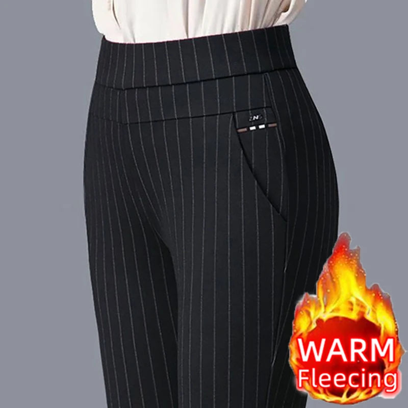 Thin & Thick Warm Winter Pencil Pants Womens Snow Plush Strench Lady