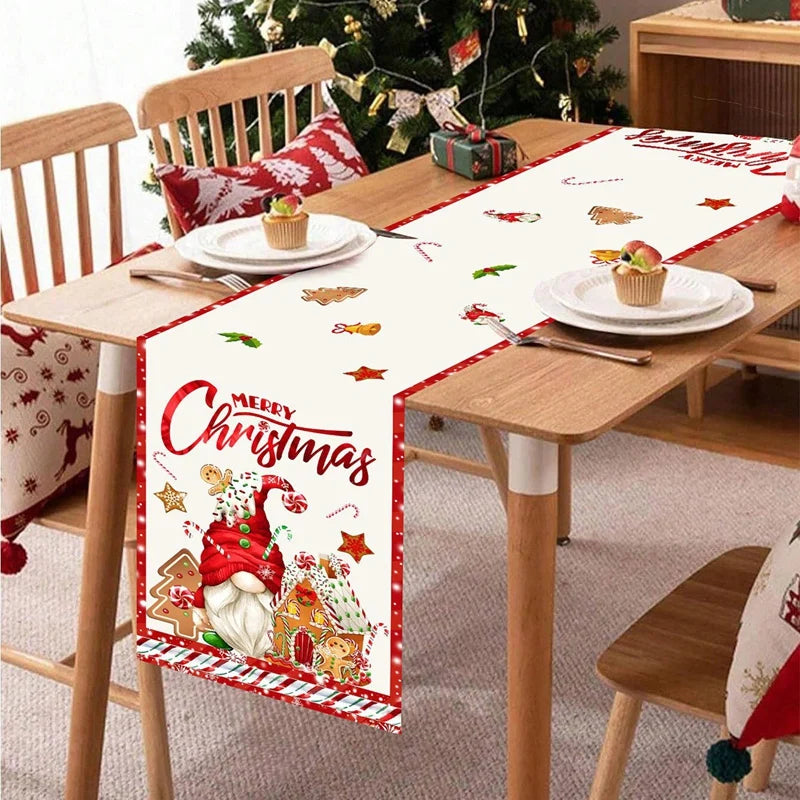 Christmas Table Runner Merry Christmas Decoration for Home Xmas Party