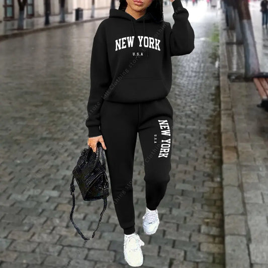 NEW YORK Women's Tracksuit Autumn Winter Hoodie