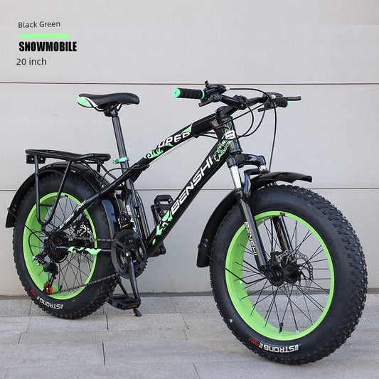Snowmobile off-Road Mountain Bike Oversized Thick Wide Tire Plus-Size ATV Variable Speed Shock Absorption Adult Bicycles for Men and Women