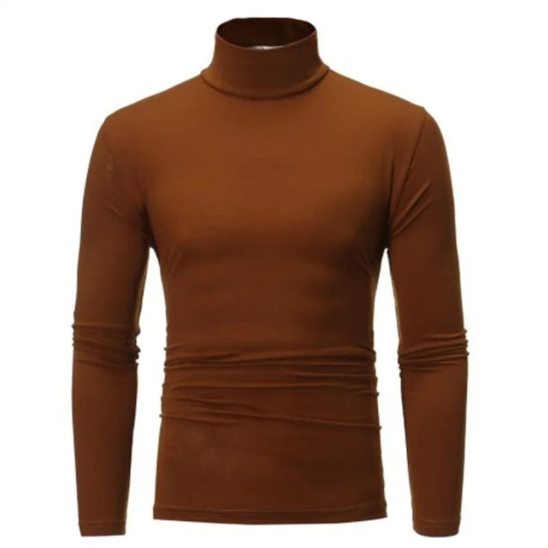 Autumn Winter Men's High Neck Apparel Pullover Thermal Tops