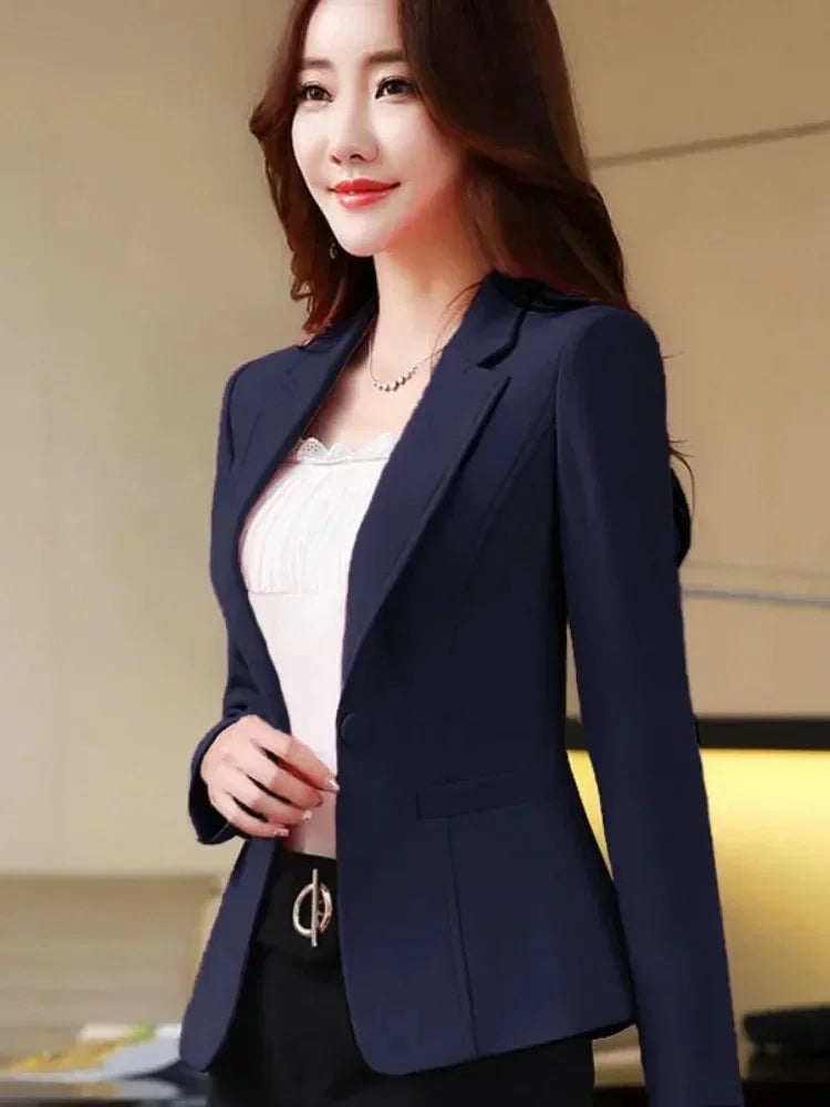 Spring/Autumn Female Suit Jacket Black Professional Suit Interview Formal Work Clothes Office Lady OL Classic Blazers for Women