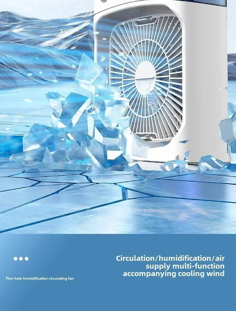 Air Conditioner Portable 3 in 1 Fan Mini Cooler Home House LED Humidifier For Bedroom Small Living Room Water Summer Fans Desk