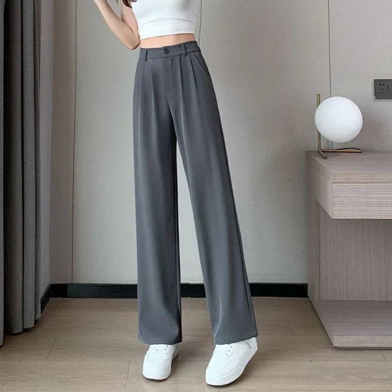 Women Suit Pants Lady Classic Fashion Trousers Female Comfortable Straight Leg Pants  Casual Baggy Long Slacks