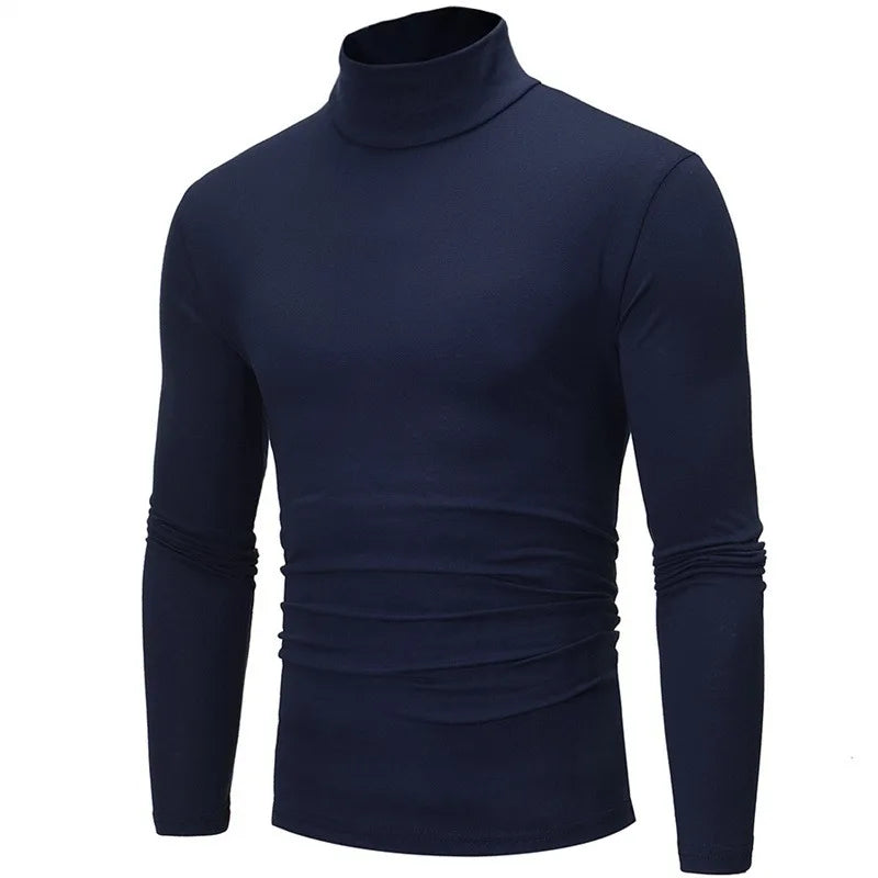 Autumn Winter Men's High Neck Apparel Pullover Thermal Tops