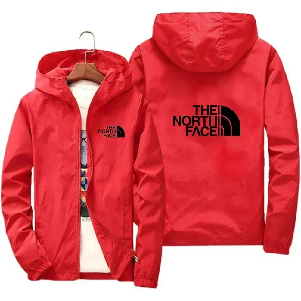 2025 New European and American men's fashion jacket, windproof and waterproof zipper hooded overcoat, spring and winter outdoor