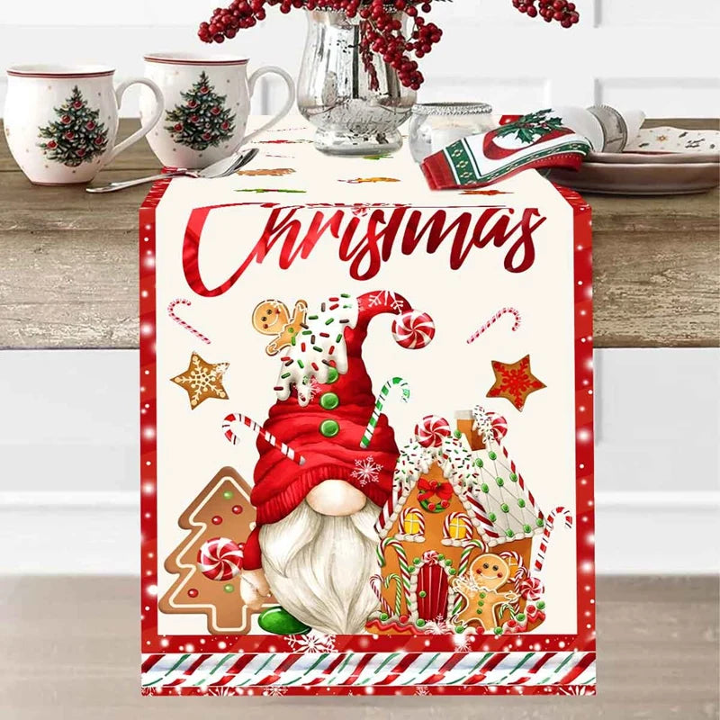 Christmas Table Runner Merry Christmas Decoration for Home Xmas Party