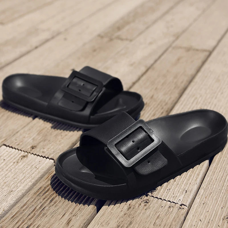 Comwarm Women's Summer Sandals 2025 New Flip-flops With Adjustable Bukle Fashion Outdoor Non-slip Beach Shoes House Flat Slides