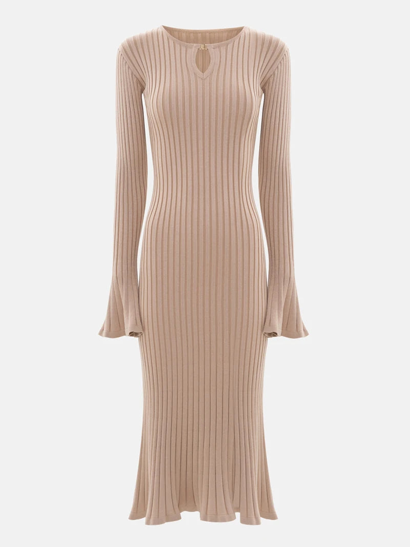 Sweater Dress For Women Fall Winter Bodycon Ribbed Knit Dress Elegant Midi Work Formal Christmas Party Dress