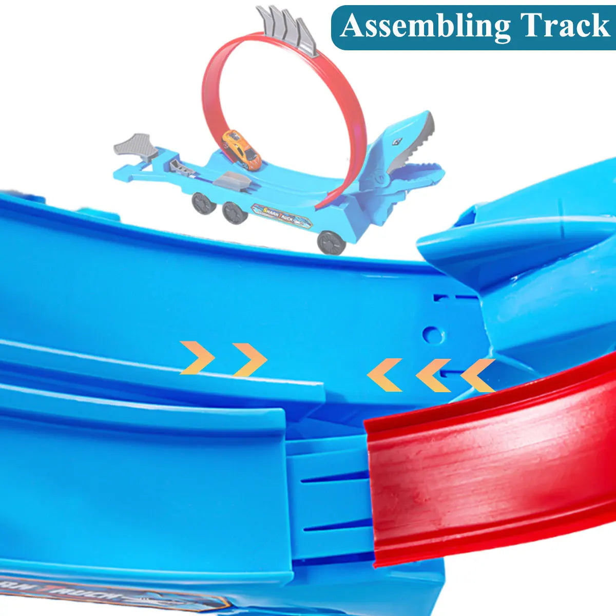 Dinosaur Track Car Sliding Railway Toy Shark  DIY Assembled Rail Kids Play Vehicles Educational Toys For Boys Gift