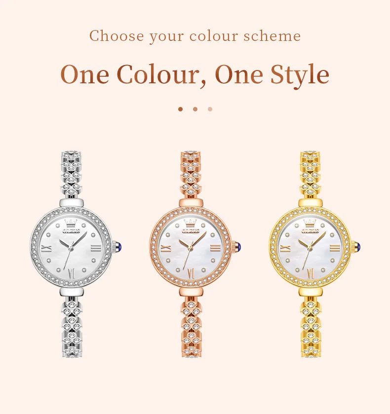 OLEVS 9903 Women Watchs Original Fashion Elegant Quartz Wristwatch Waterproof Luminous Bracelet Watch Band Diamond Bezel Reloj