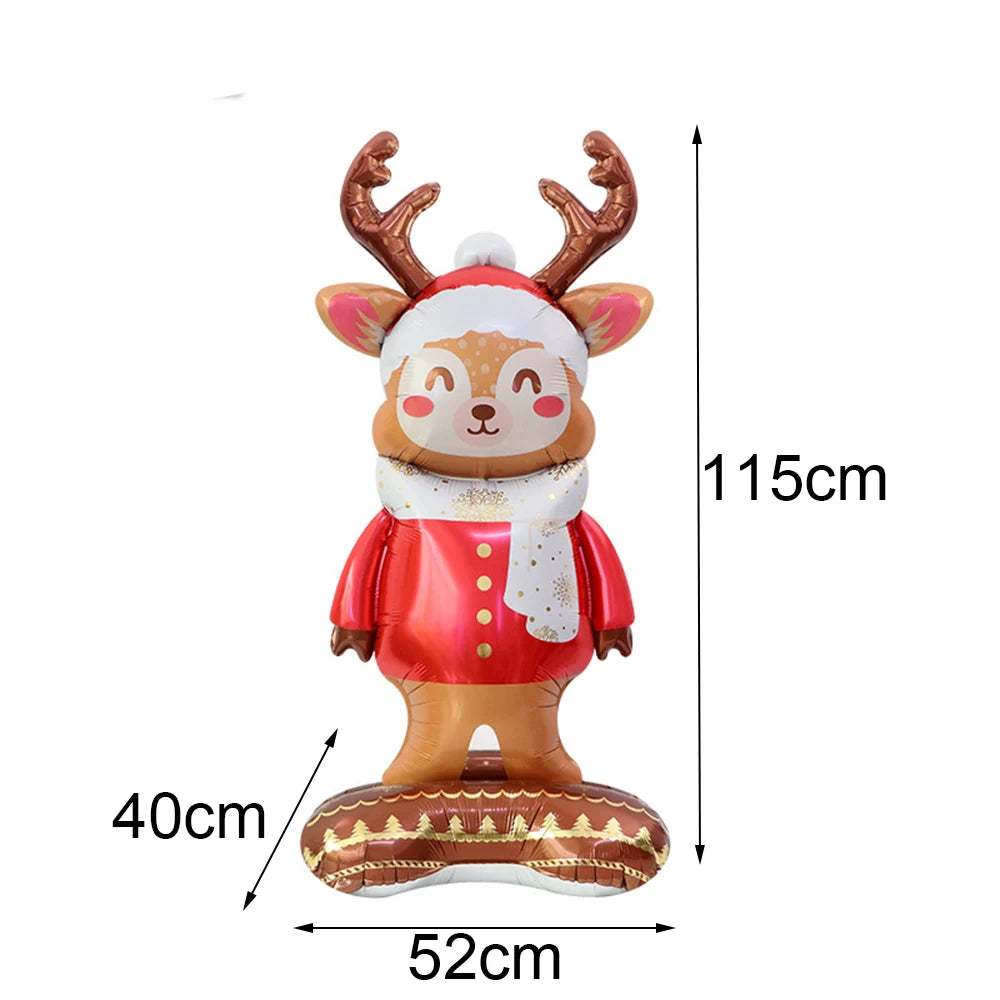 Christmas Inflatable Reindeer Balloons Standing Elk Xmas Gift Box Foil Balloons Christmas Birthday Decoration kids Party Ballons