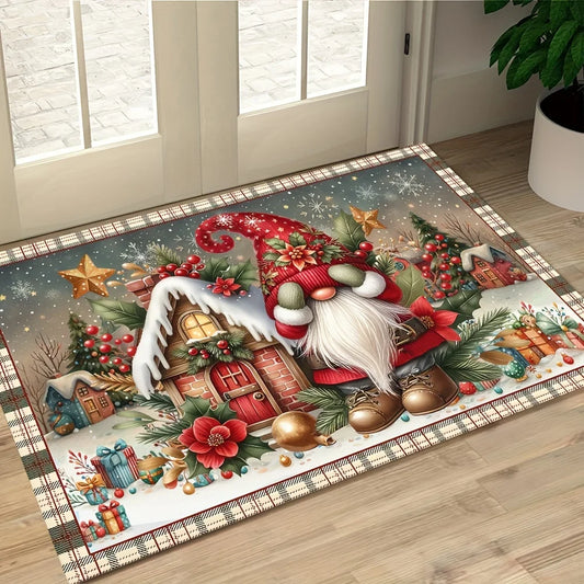 VIKAMA Cartoon Santa Claus Carpet Christmas Carpet Doormat Outdoor Carpet Welcome Mat Living Room Carpet Rug For Bedroom Home De