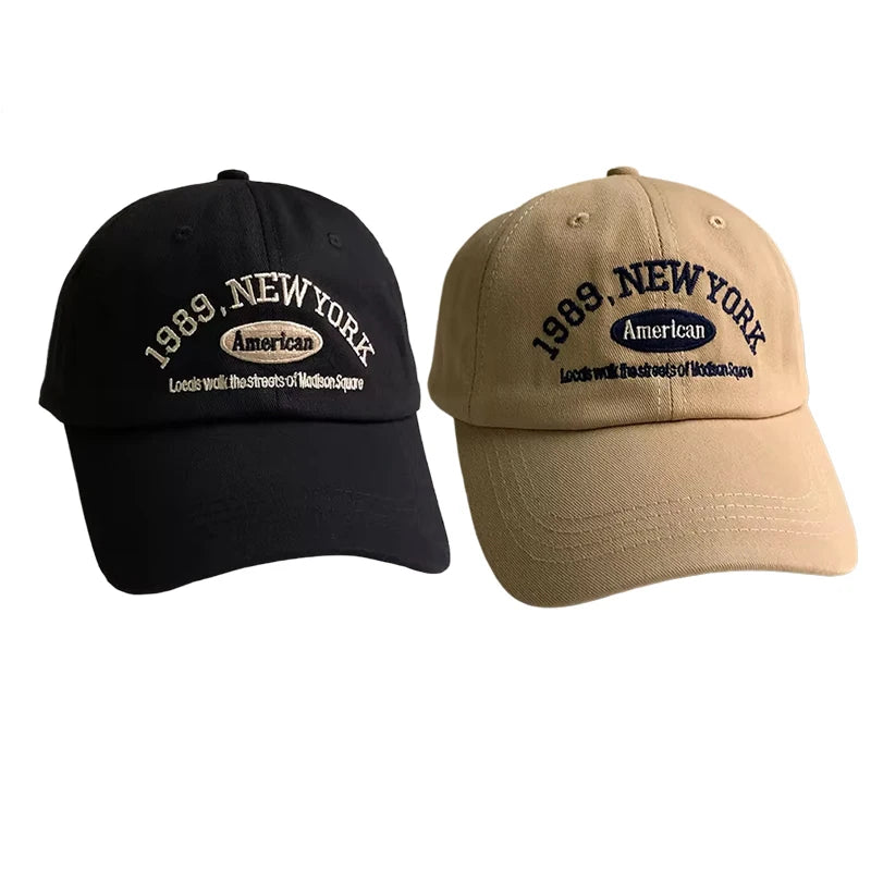 Korean Retro Baseball Hat Women's Autumn Winter Versatile Ins Street Letter Embroidered Caps Summer Couple Men