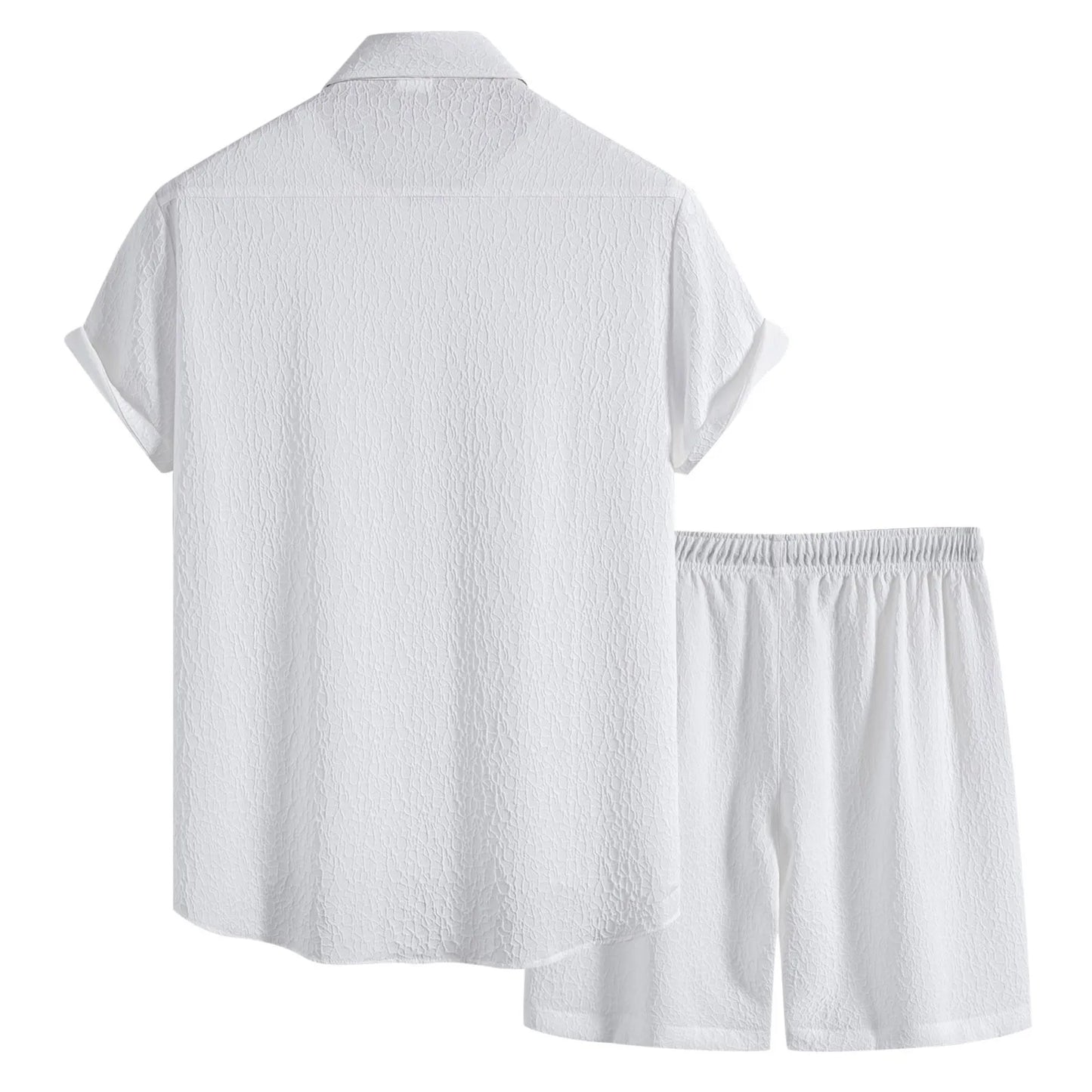 Mens Casual Shirt Suit Two Piece