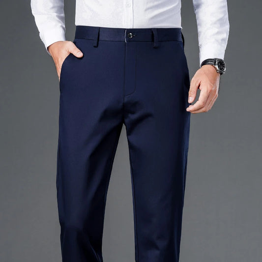 Men's straight leg office black deep blue pants