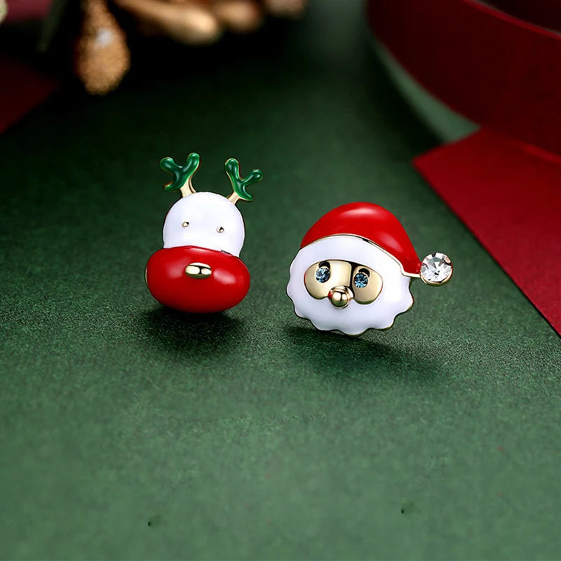 Fashion Christmas Green Bowknot Bell Pendant Earrings