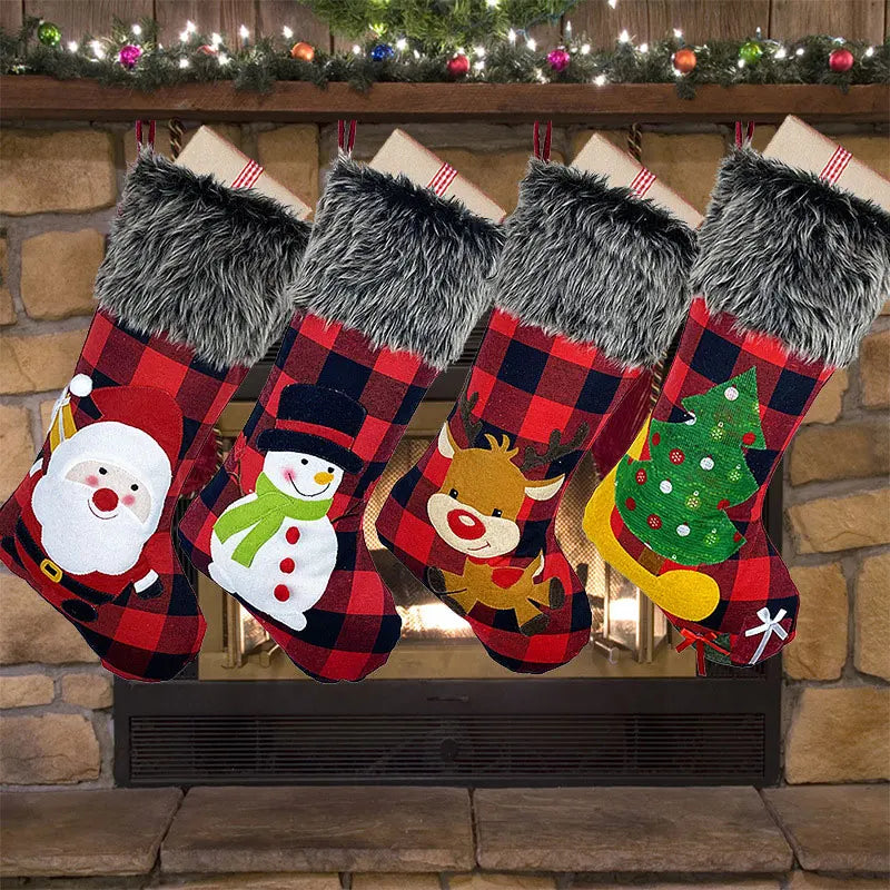 Christmas Stocking Gift Candy Bag Large 2025 New Year Oversize Sock