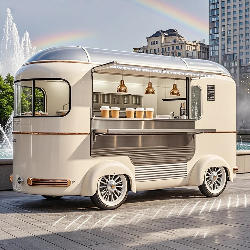 Fully Equipped Fast Food Truck for Sale Mobile BBQ Ice Cream Coffee Cart for Snacks Candy Chips food trailer truck for sale