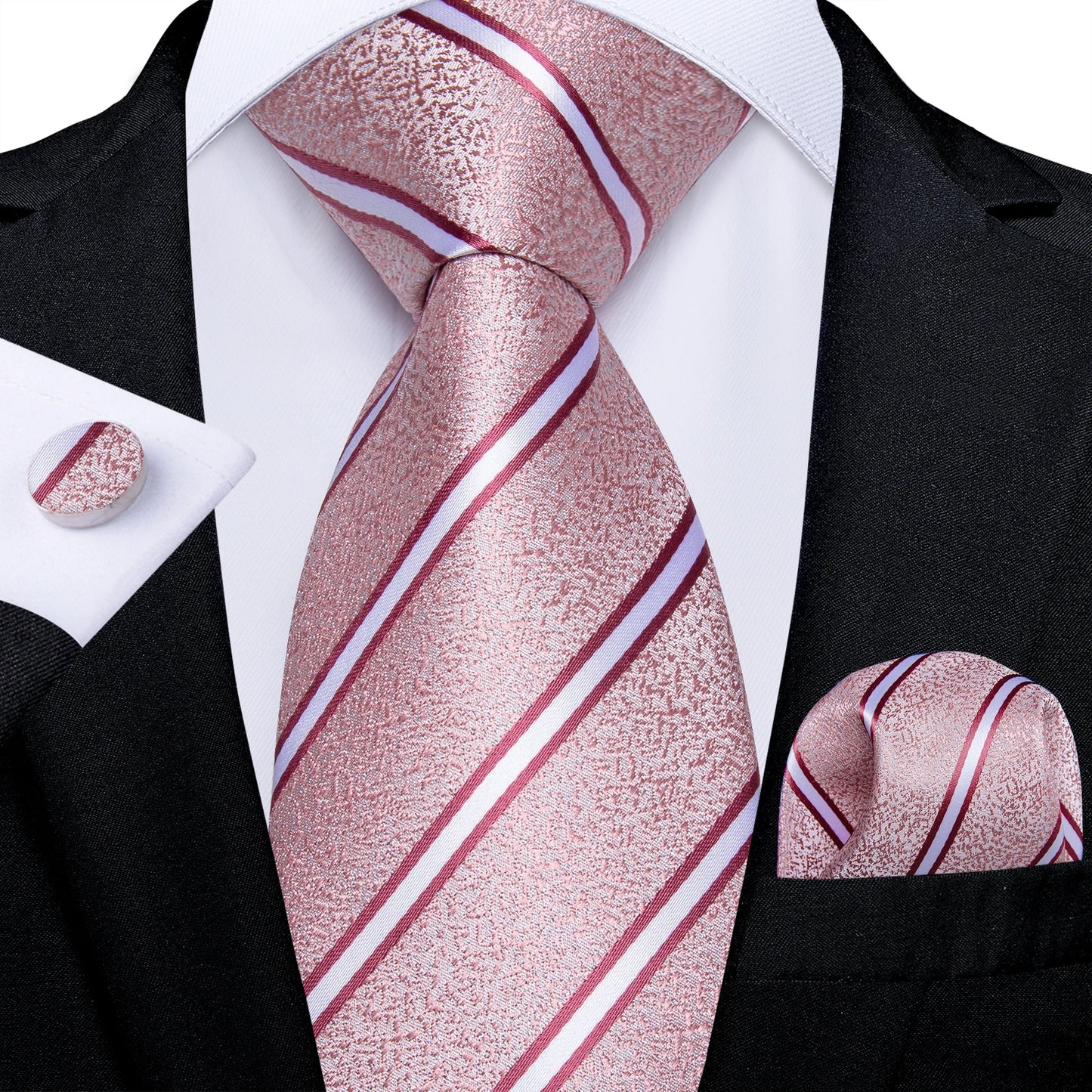 Gold Black Striped Silk Neck Ties