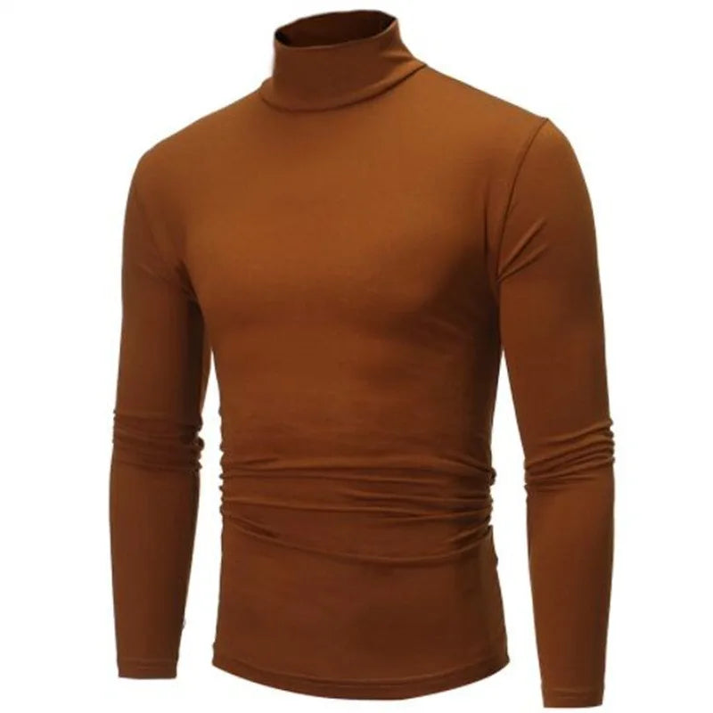 Autumn Winter Men's High Neck Apparel Pullover Thermal Tops