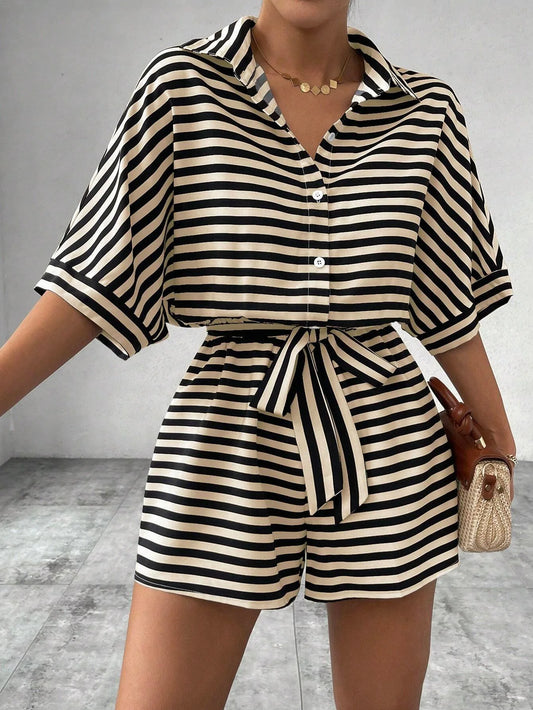 Shirt Top+ Shorts 2-piece Sets Woman