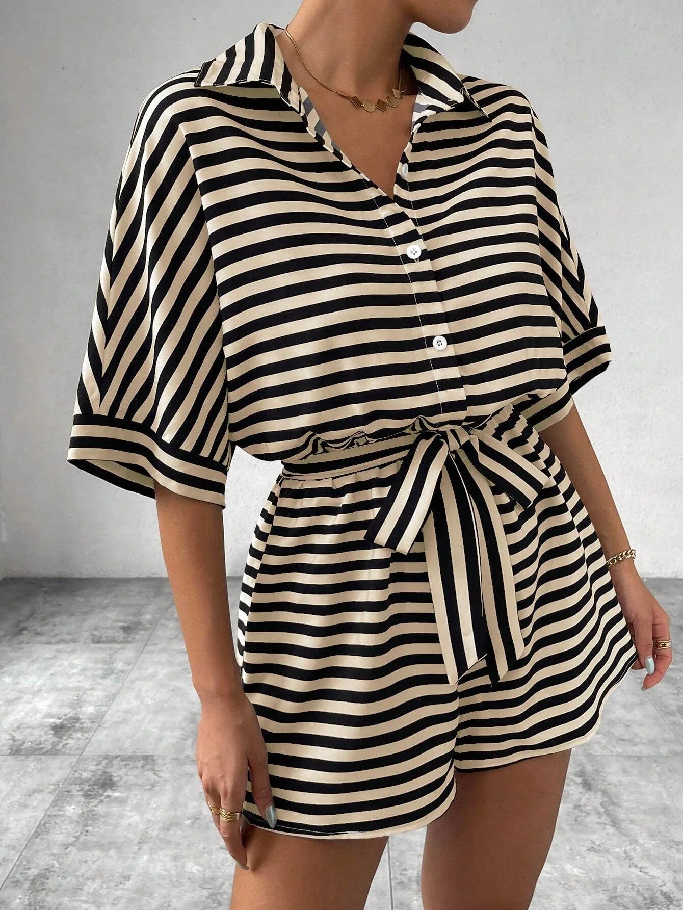 Shirt Top+ Shorts 2-piece Sets Woman