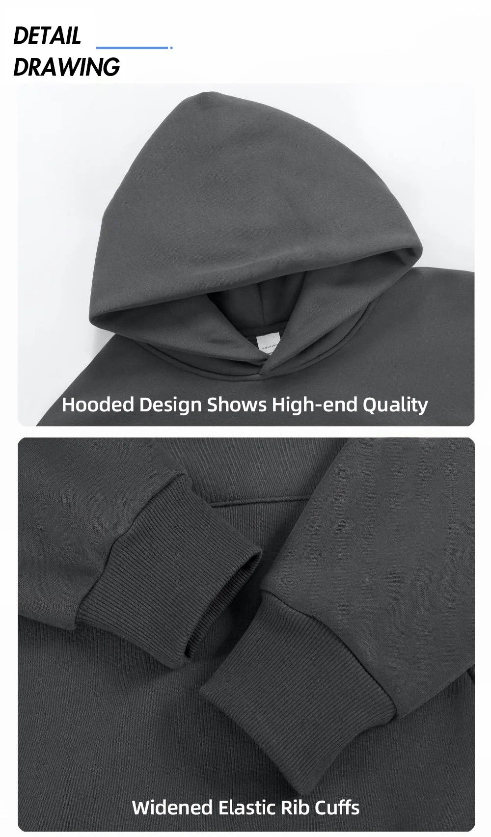 Men Thickened Tight Polar Fleece Pullover Hoodie Women Sweatshirt
