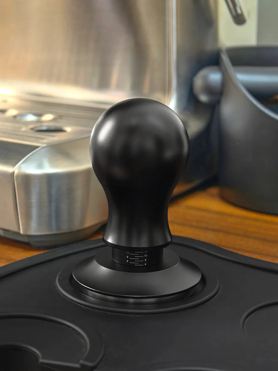 Coffee Tamper 54mm Ripple Base Espresso Tamper Barista Spring Loaded Coffee Tamper with Depth indication Tampers 51mm 53mm 58mm