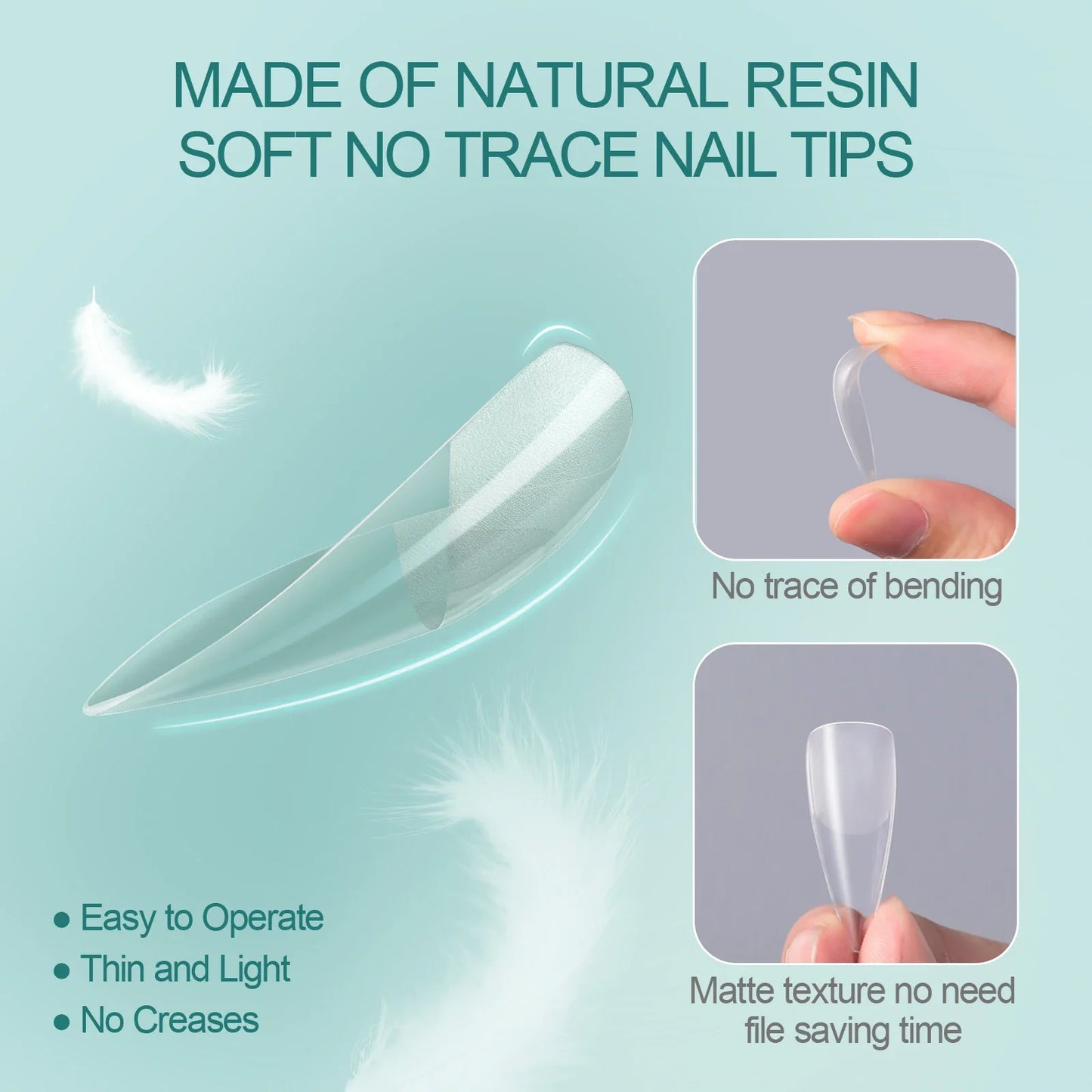 Nailpop 120pcs/box Gel X Nail Tips Medium Short Shape Almond/Square/Soft Gel Nail Tips False Nails Soak Off Easy Nail Extensions