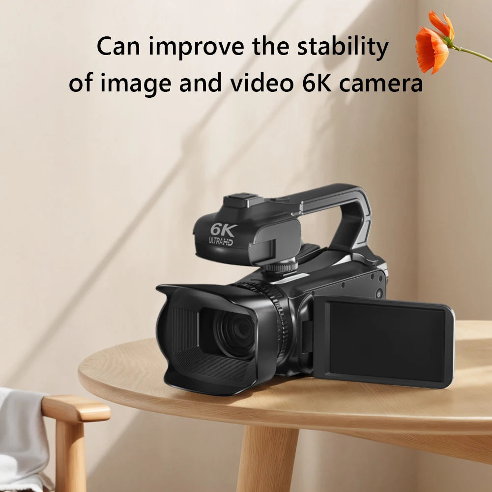 6K Digital Video Camera 64MP 4inch Touch Screen Vlogging Camera 18x Digital Zoom Camcorder for YouTube Live Streaming Vlogging