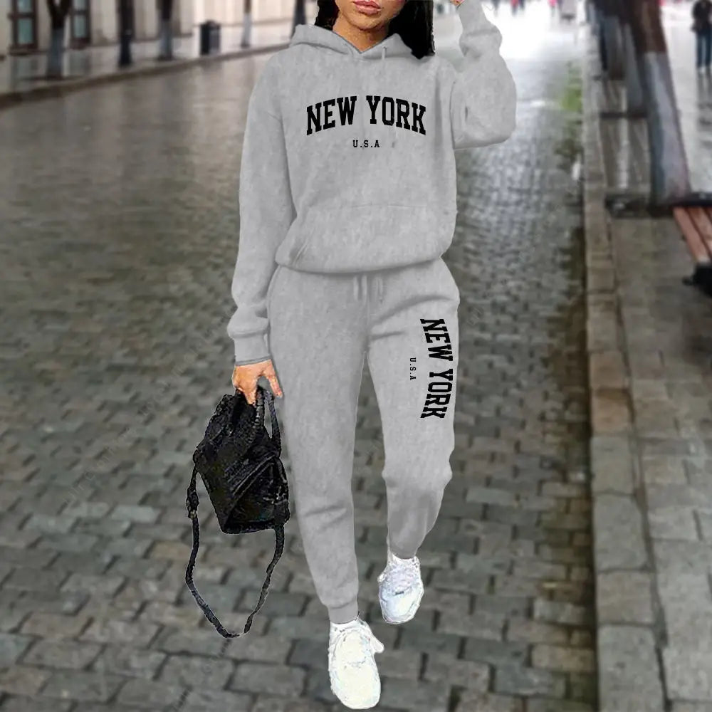 NEW YORK Women's Tracksuit Autumn Winter Hoodie