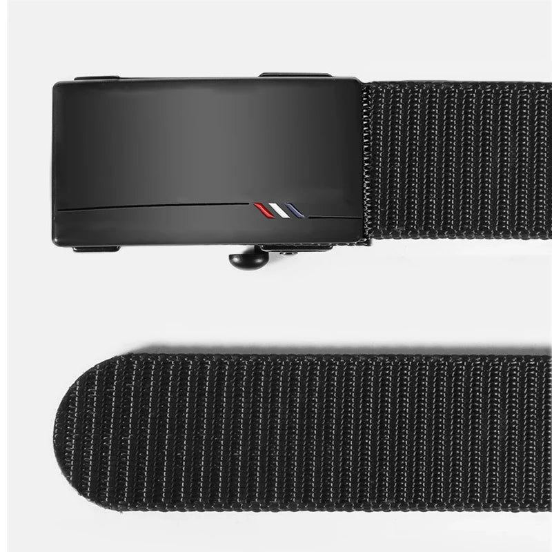 Men's Woven Belt Nylon Material Breathable Automatic Buckle Belt