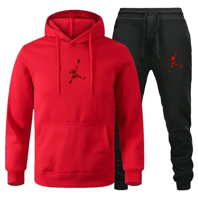 2025 Autumn/Winter Men's Fashionable long-sleeved sweatshirt + casual pants 2-piece set