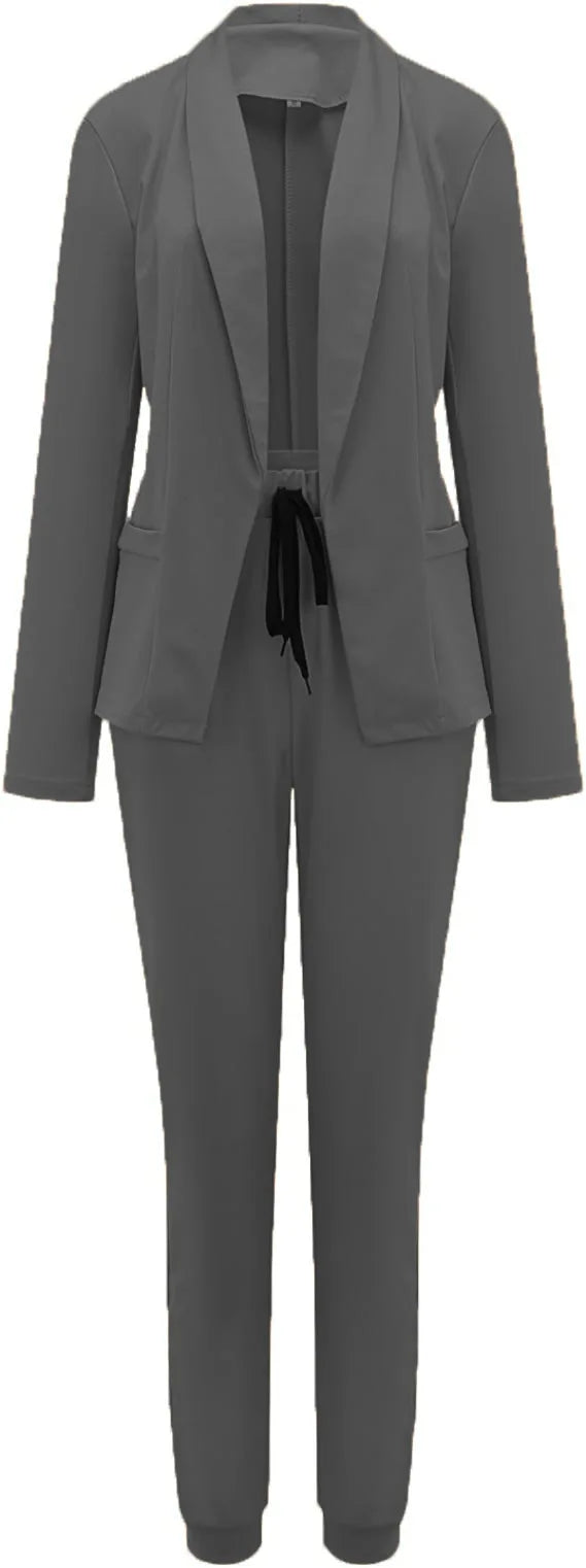 2024 New European and American Leisure Solid Color Commuting Fashion Leisure Set, Suit and Women's Wear Set