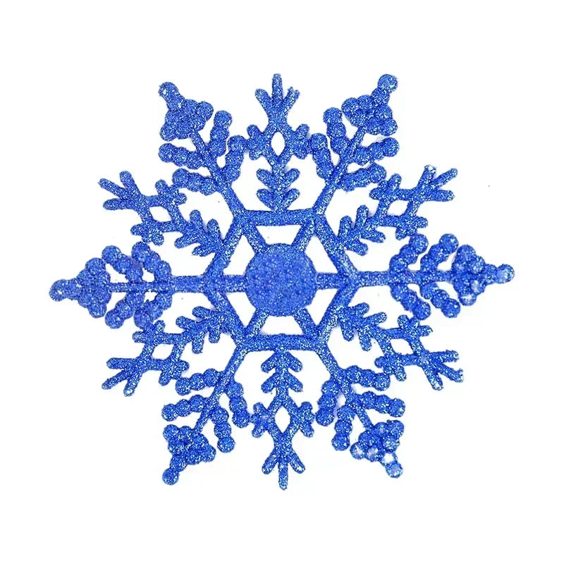 Pack Of 24/12/6 Pieces Snowflakes For Christmas Tree Decoration Blue Snowflakes