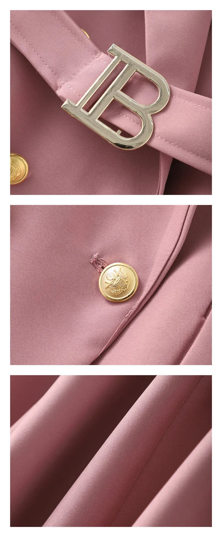 French Elegant Long Sleeve Suit Dress Waist-Cinching Short Size Professional Double-Buttoned Belted Coat
