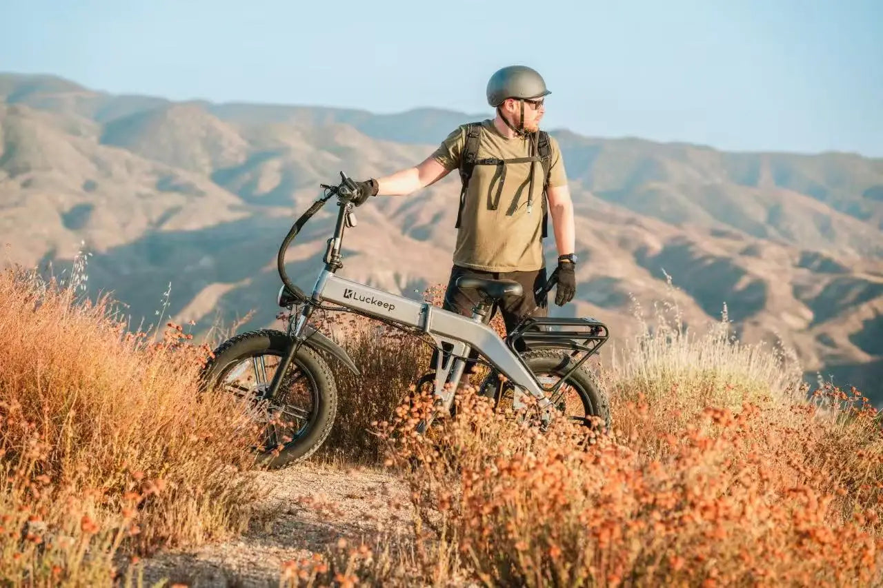 Luckeep X1 Folding Electric Bike for Adults 1500W Peak Motor,30 60 Miles,720WH Battery 20" x 4.0" Fat Tire Foldable Ebike