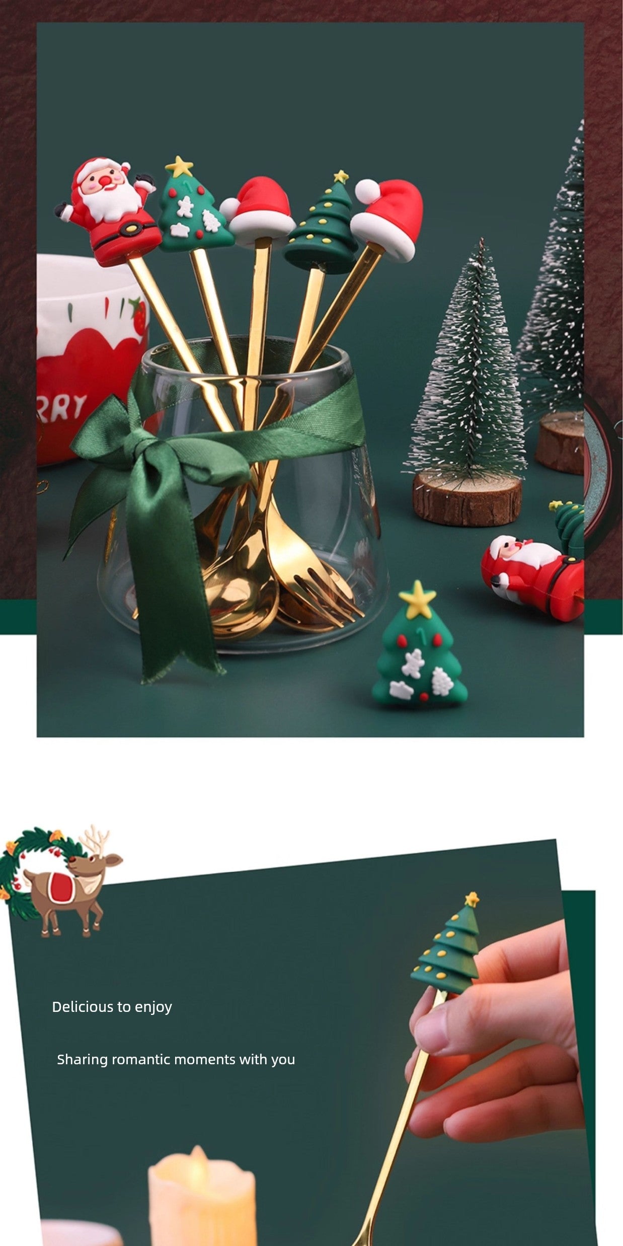 Stainless Steel Coffee Stir Spoon Christmas Gift