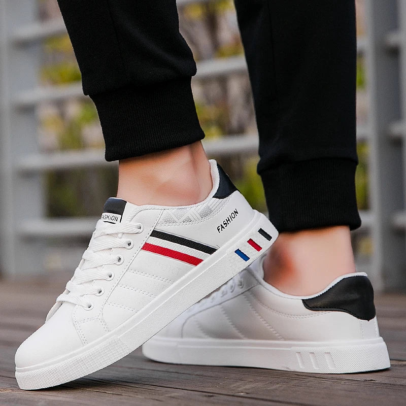 2024 Mens Casual Sneakers New Fashion Lace-up White