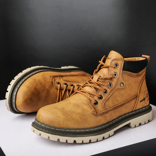 Men's Boots High Top Work Shoes Fashion Versatile Sports New Casual Shoes Cowboy Boots