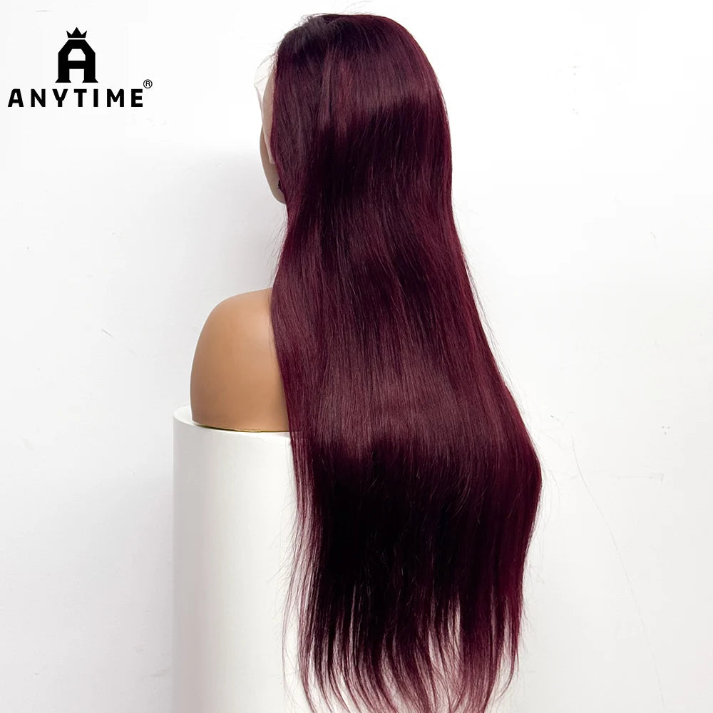 30 inches Straight Front Human Hair Wigs 280% Density 13x4 Transparent Lace Frontal Human Hair Wigs Soft Hair For Black Women