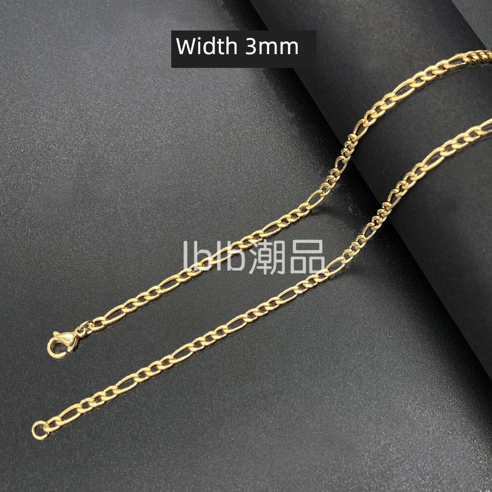 Fashion Men European and American Street Figaro Titanium Steel Cuban Link Chain