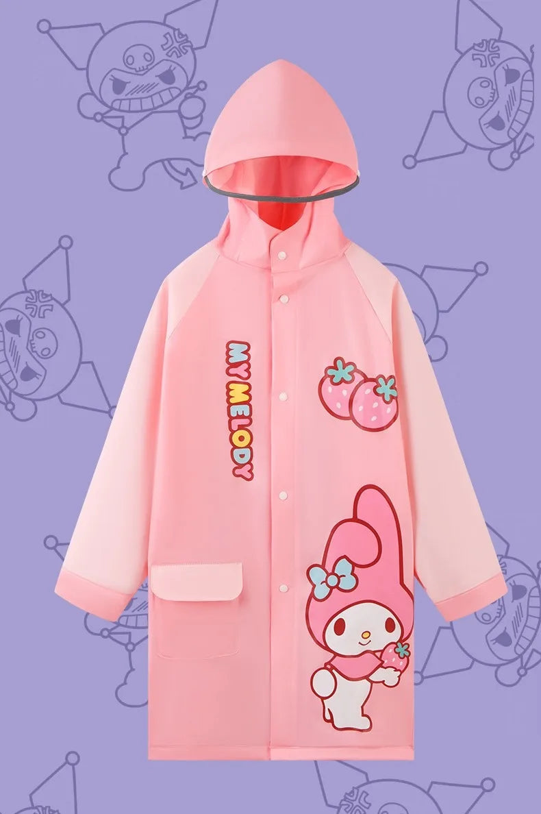 Japanese Amine Raincoat Stay Dry & Comfy in the Rain Outdoor Walking Cycling Kids Poncho Hooded Jacket for Girls & Boys