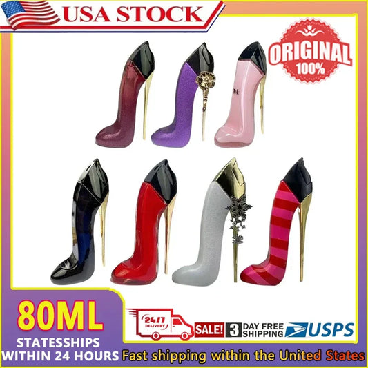 80ml New Women's Luxury Floral Elegant High Heel Bottle Design Lasting Fragrance Sexy Spray Fashion Deodorant Perfume