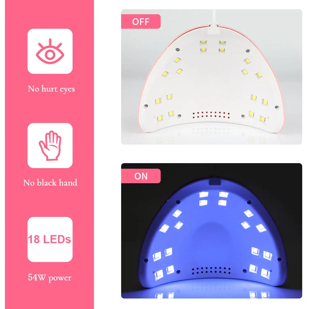 LULA Cabin UV LED Nail Gel Led Lamp for Nails Accessories Professional Material Nail Drying Lamp for All Manicure