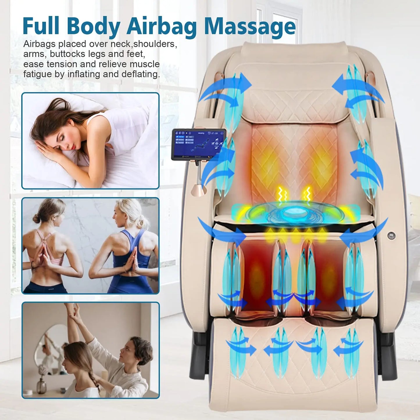 APP Control 4D Massage Chairs SL-Track Full Body Shiatsu Recliner